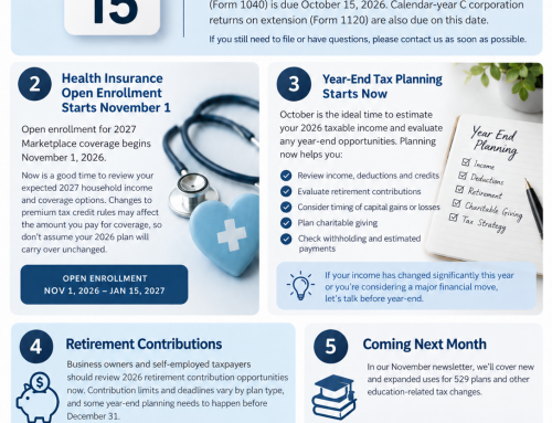 October 2026 Tax Reminders & Year-End Planning
